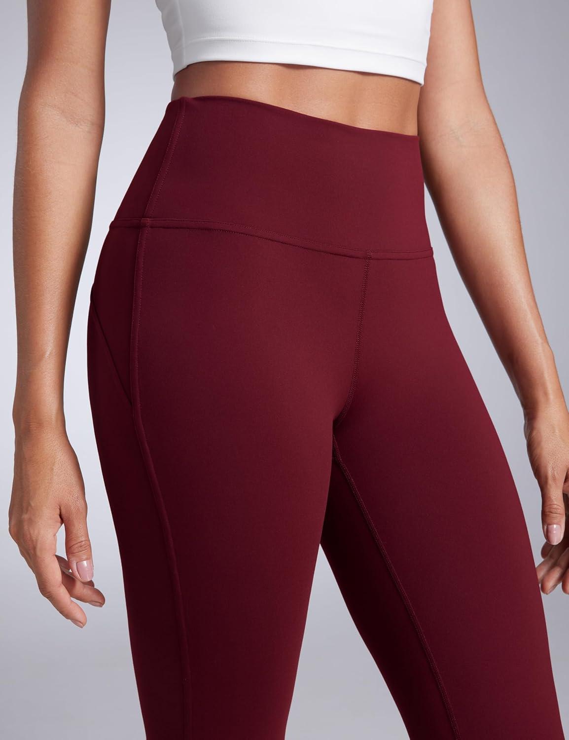 imageCRZ YOGA Women Butterbreeze High Waist Flare Pants 32 Casual Yoga Dress Bootcut Wide LegRed Merlot