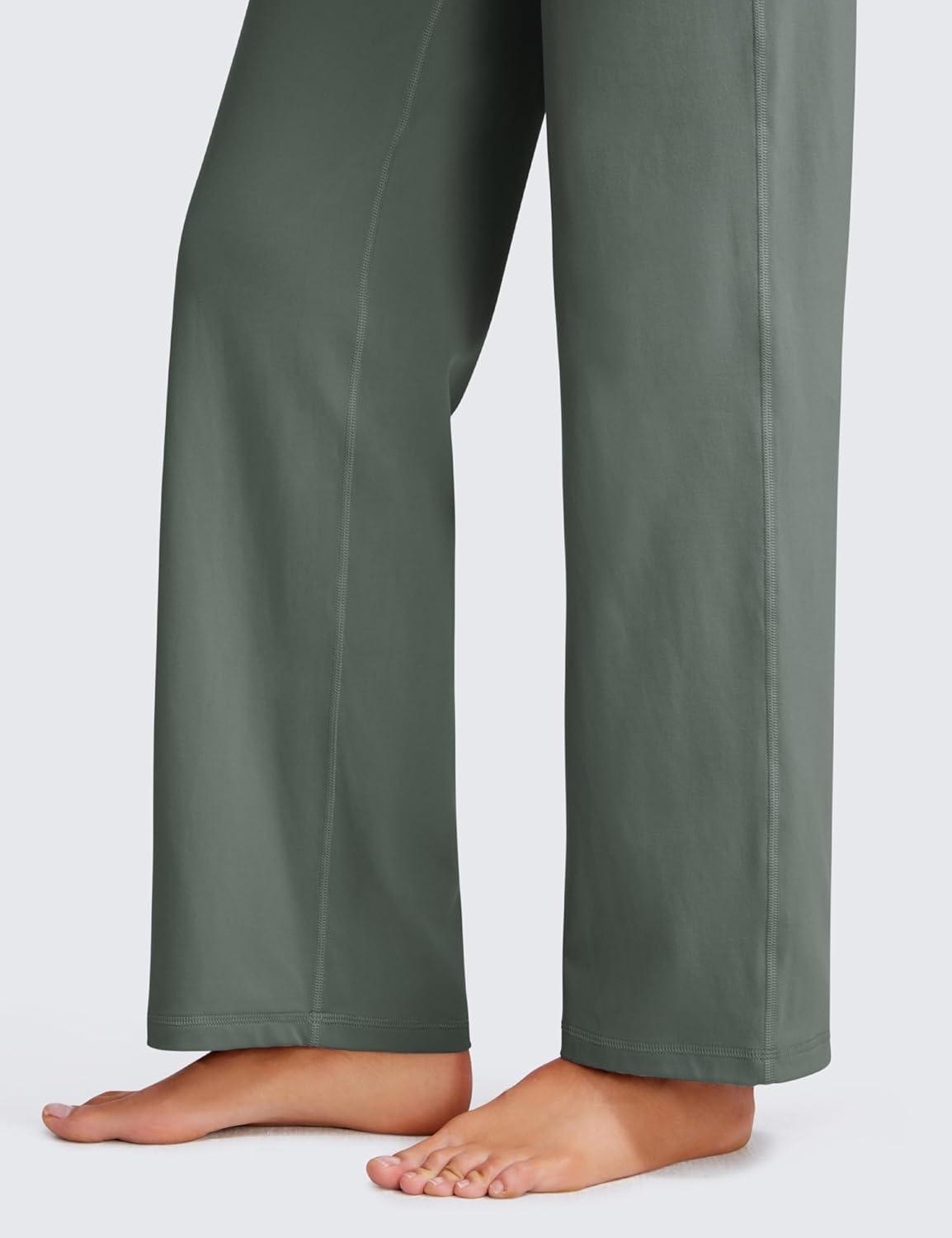 imageCRZ YOGA Womens Butterluxe High Waist Wide Leg Pants with Pockets 31quot Buttery Soft Comfy Casual Yoga LoungeGrey Sage