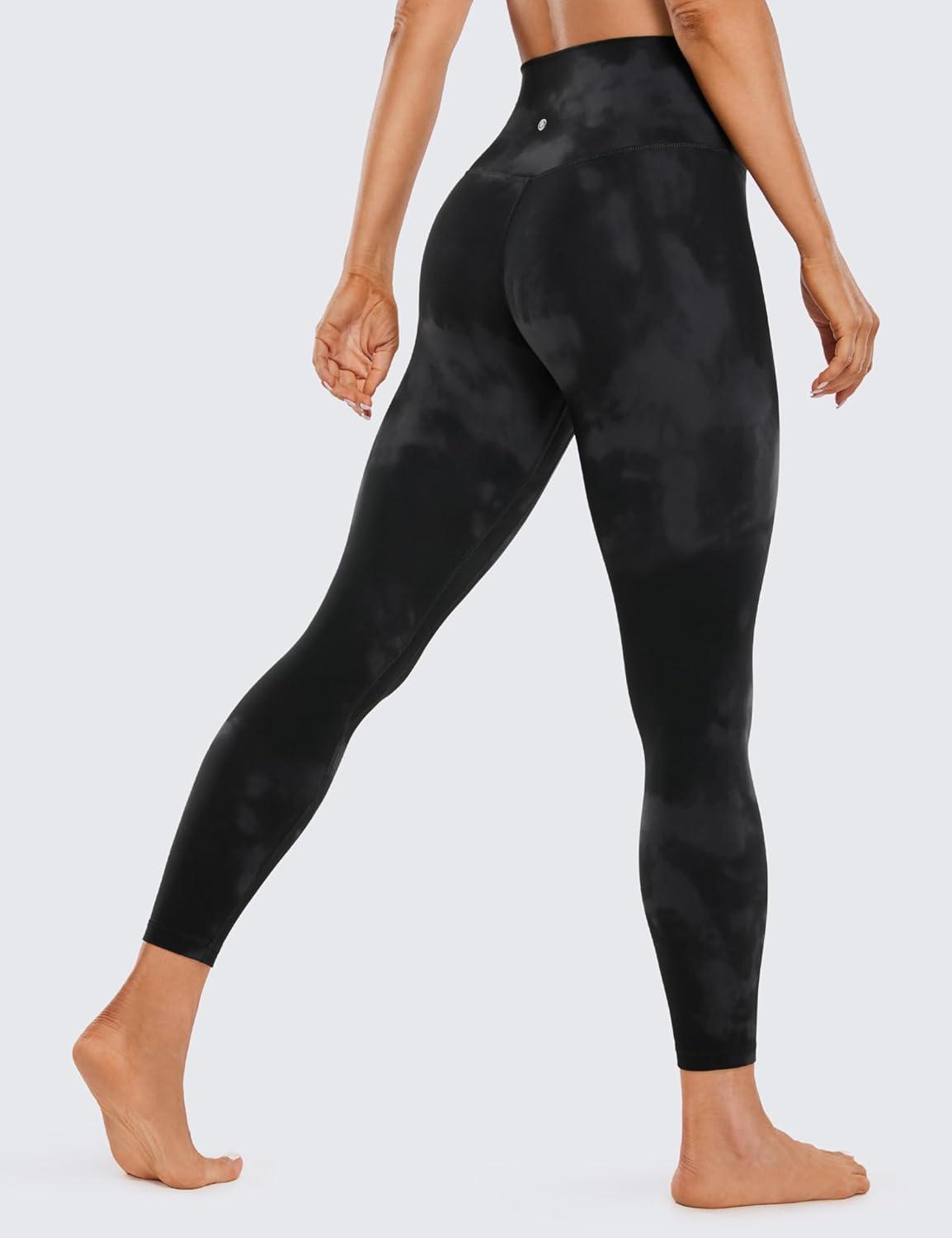 imageCRZ YOGA Womens Butterluxe High Waisted Yoga Leggings 25quot Double Seamed Buttery Soft Comfy Athletic Gym Workout PantsBlack Tie Dye Flowers