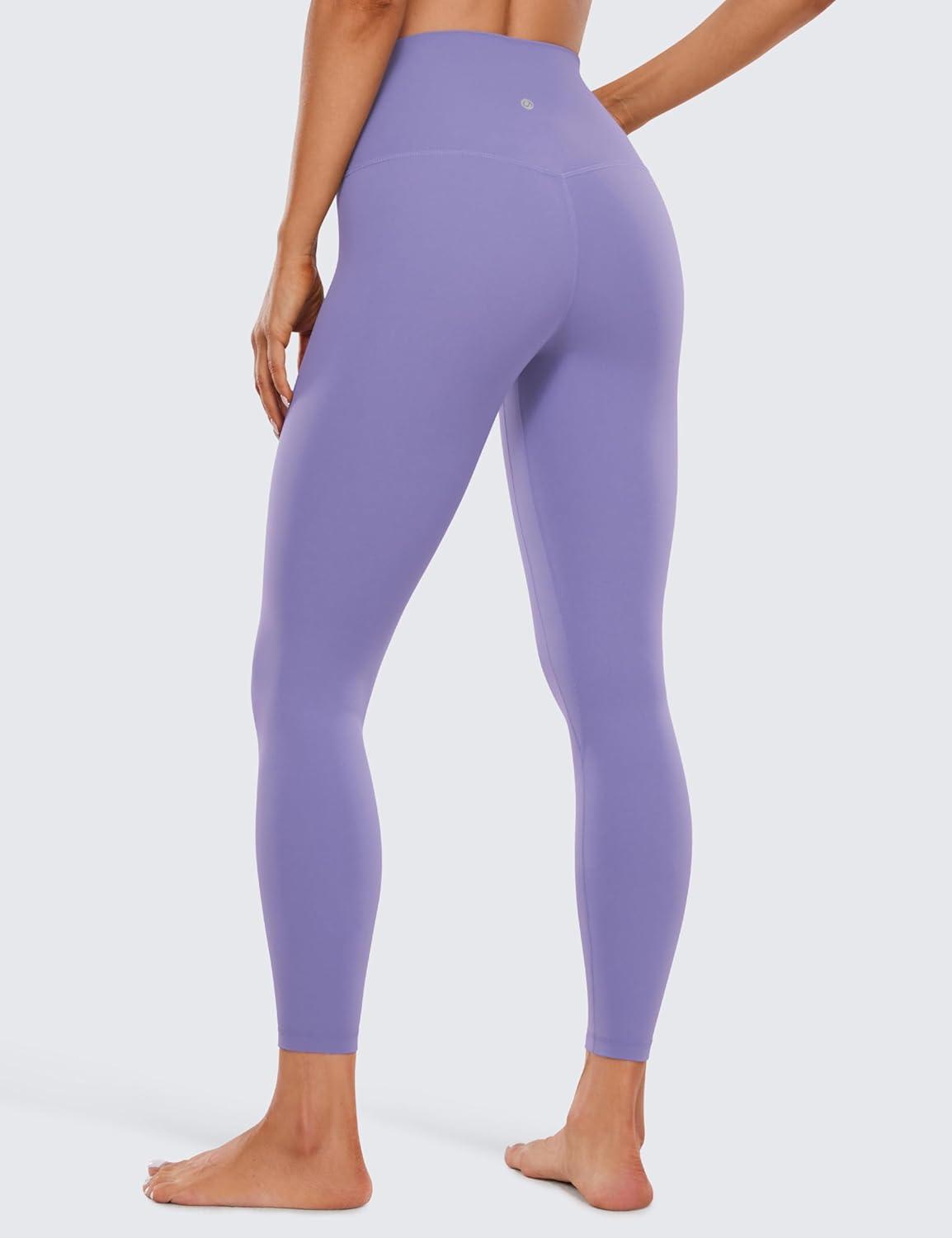 imageCRZ YOGA Womens Butterluxe High Waisted Yoga Leggings 25quot Double Seamed Buttery Soft Comfy Athletic Gym Workout PantsDark Lavender Purple