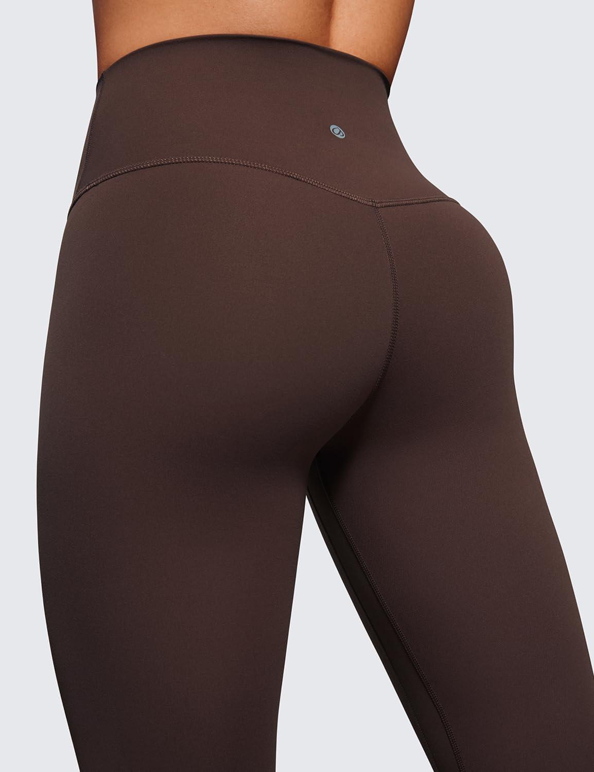 imageCRZ YOGA Womens Butterluxe High Waisted Yoga Leggings 25quot Double Seamed Buttery Soft Comfy Athletic Gym Workout PantsHot Fudge Brown