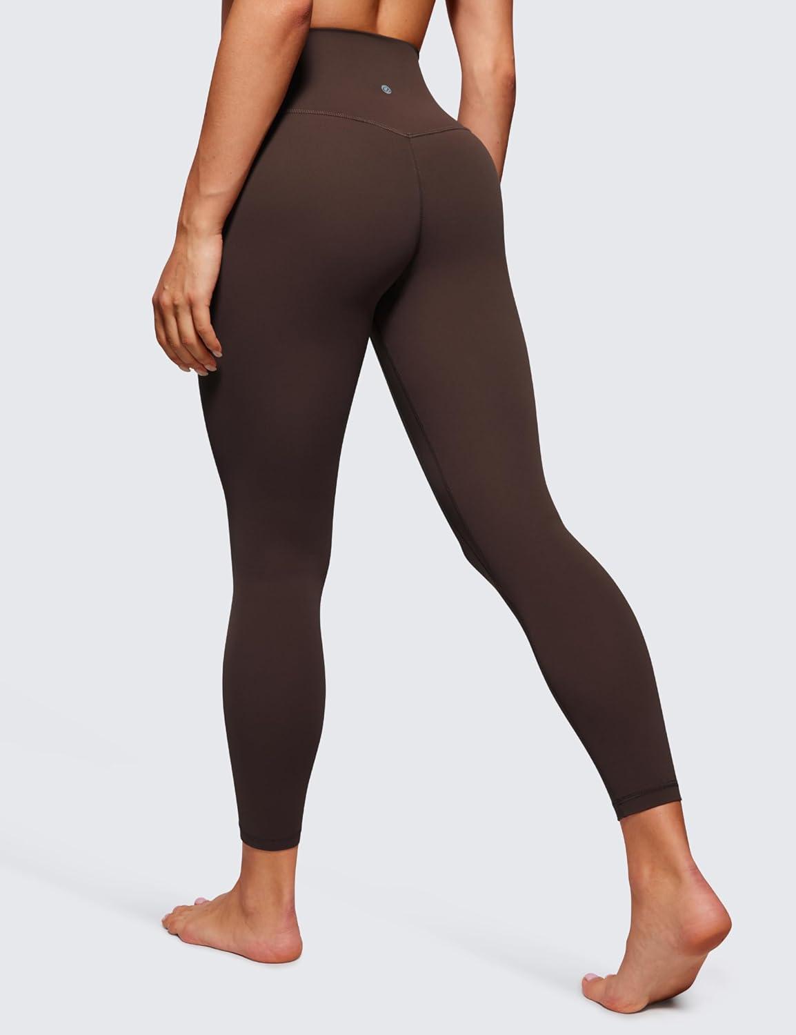 imageCRZ YOGA Womens Butterluxe High Waisted Yoga Leggings 25quot Double Seamed Buttery Soft Comfy Athletic Gym Workout PantsHot Fudge Brown
