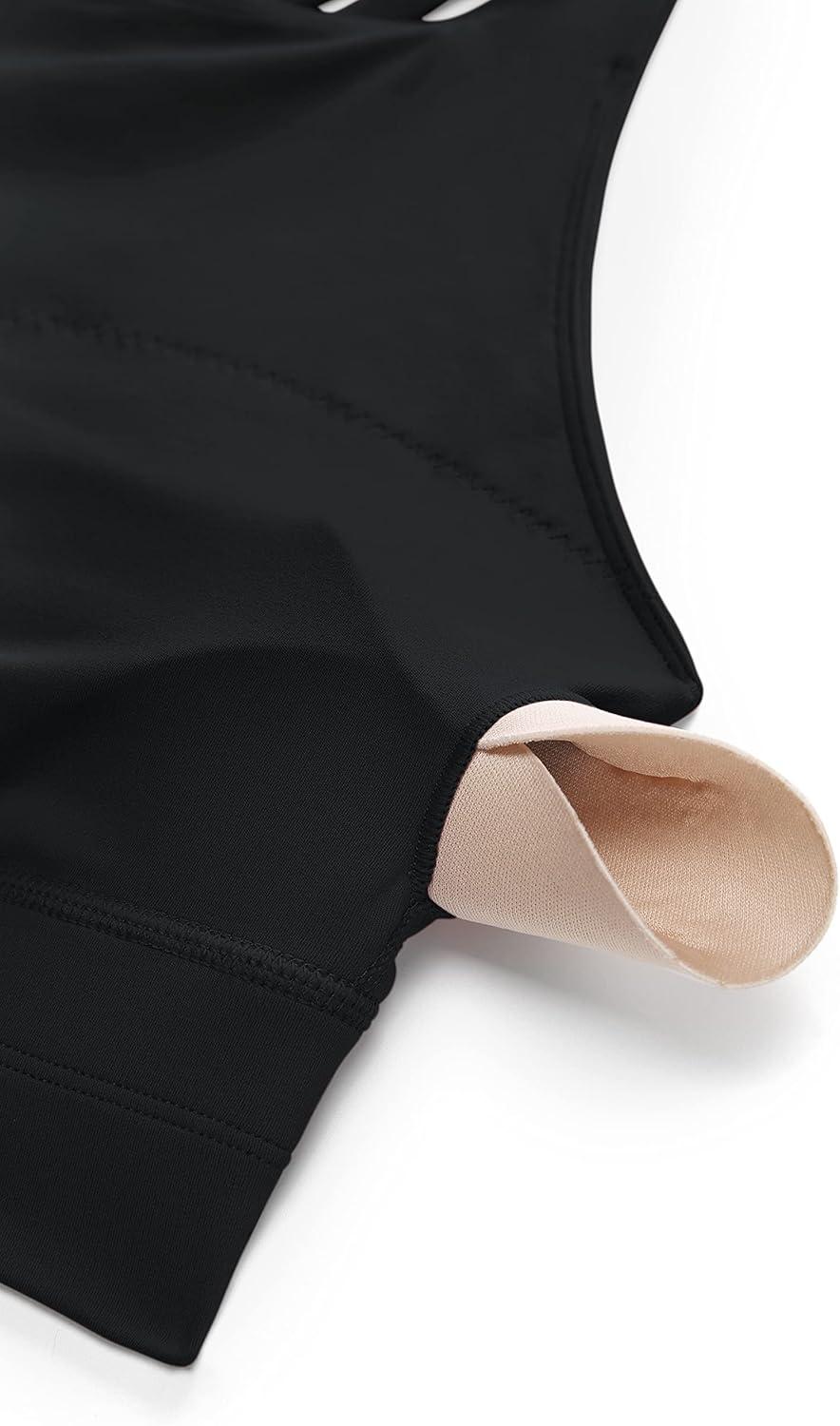 imageCRZ YOGA Womens Butterluxe Strappy High Neck Longline Sports Bra Wireless Criss Cross Back Padded Workout Cropped TopBlack