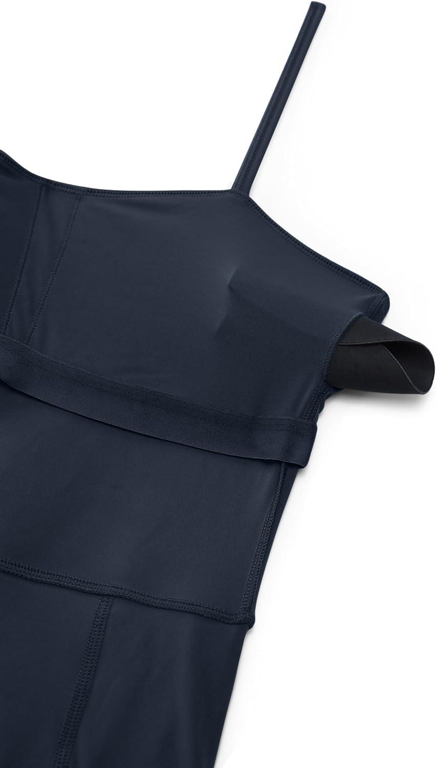 imageCRZ YOGA Womens Butterluxe Tennis Dress Spaghetti Strap Casual Athletic Sports Outfits with Builtin Shorts and BrasTrue Navy