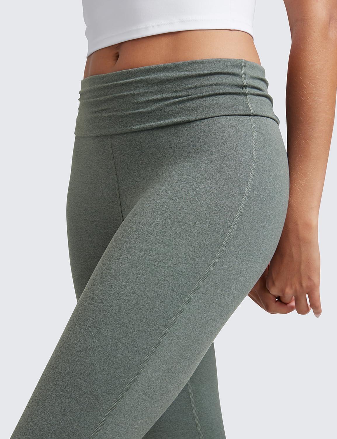 imageCRZ YOGA Womens Cloud Jersey Foldover Waist Flare Pants 31quot Yoga High Waisted Bootcut Lounge CasualGrey Sage