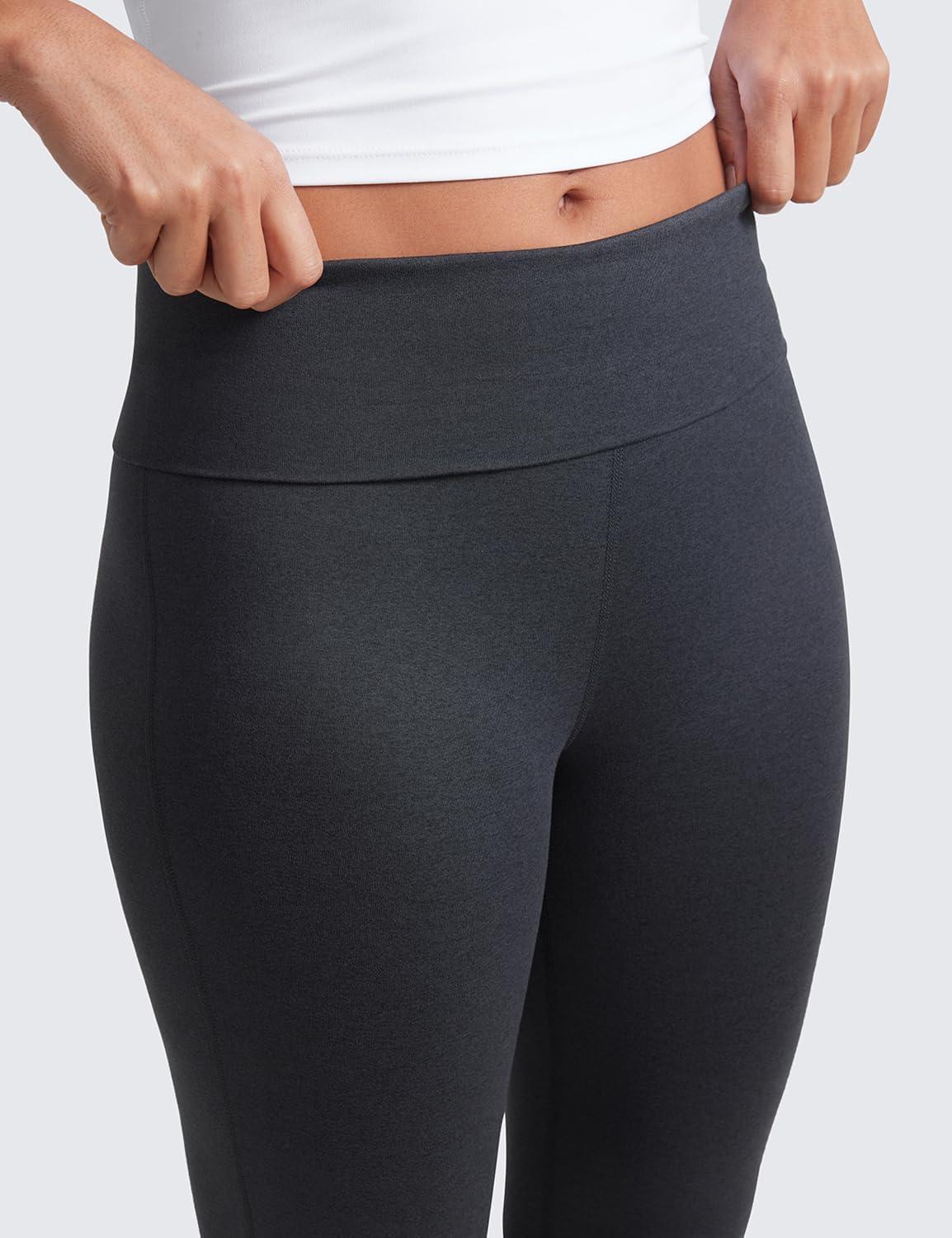 imageCRZ YOGA Womens Cloud Jersey Foldover Waist Flare Pants 31quot Yoga High Waisted Bootcut Lounge CasualInk Gray