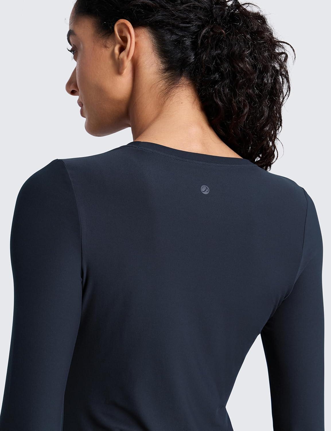 imageCRZ YOGA Womens Cloudweight Long Sleeve Workout Tops Lightweight Athletic Basic Shirts Soft Casual TShirt with Thumb HoleTrue Navy