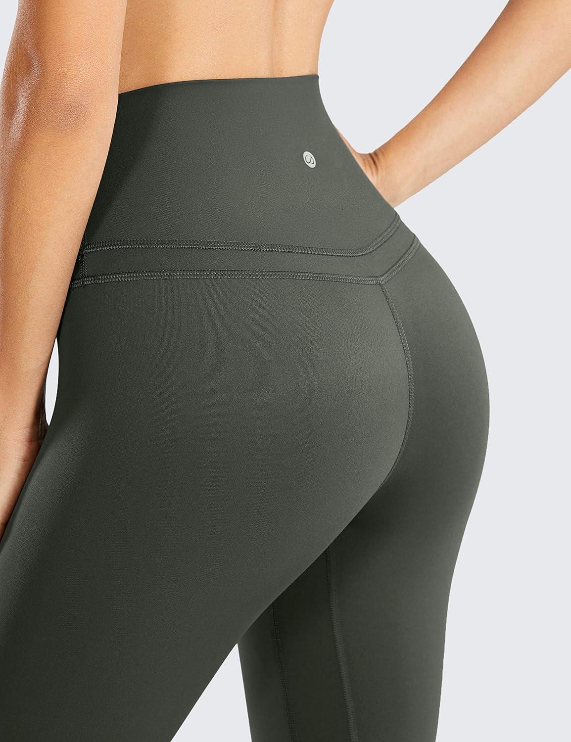 imageCRZ YOGA Womens Naked Feeling I Workout Leggings 28 Inches High Waisted FullLength Yoga PantsGrey Olive