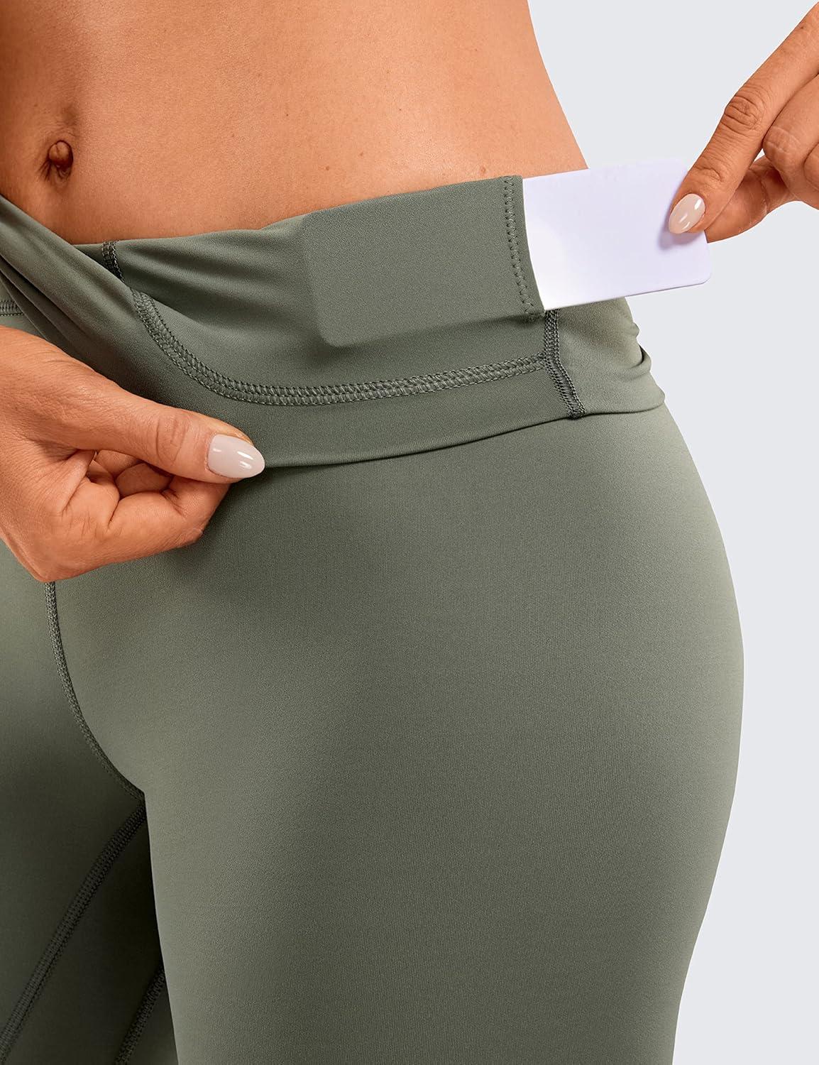 imageCRZ YOGA Womens Naked Feeling I Workout Leggings 28 Inches High Waisted FullLength Yoga PantsGrey Sage