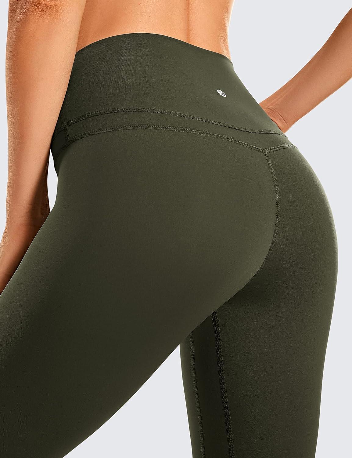 imageCRZ YOGA Womens Naked Feeling I Workout Leggings 28 Inches High Waisted FullLength Yoga PantsOlive Green