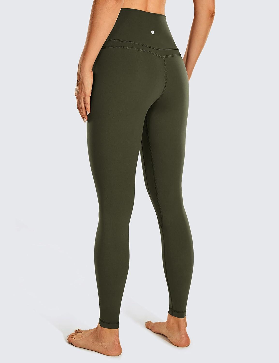 imageCRZ YOGA Womens Naked Feeling I Workout Leggings 28 Inches High Waisted FullLength Yoga PantsOlive Green