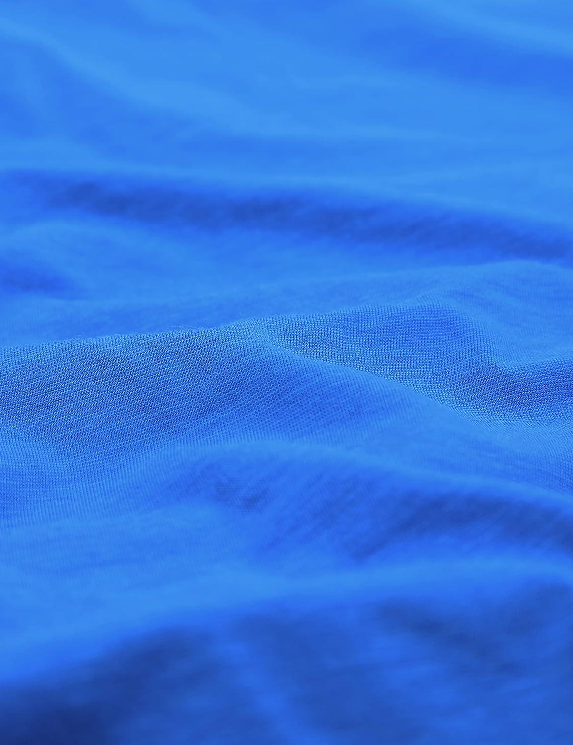 imageCRZ YOGA Womens Pima Cotton Short Sleeve Crop Tops High Neck Cropped Workout Shirts Yoga Athletic Casual TShirtStrong Blue