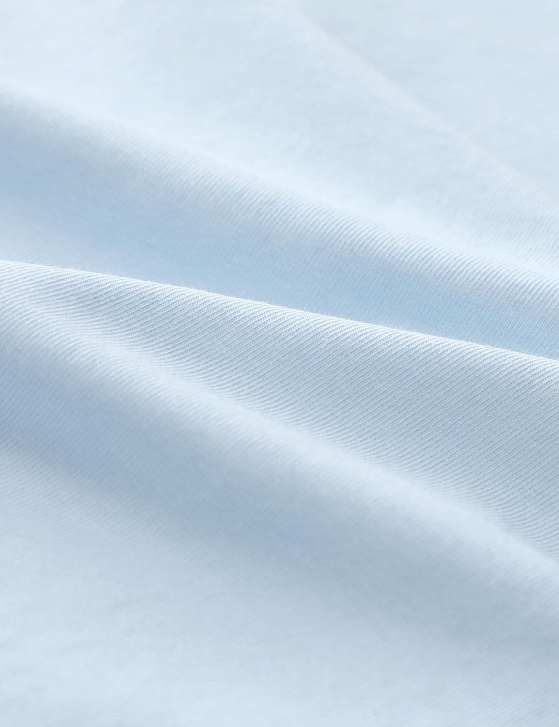 imageCRZ YOGA Womens Pima Cotton V Neck TShirt Short Sleeve Casual Workout Shirts Soft Summer Basic Tee TopsBlue Linen