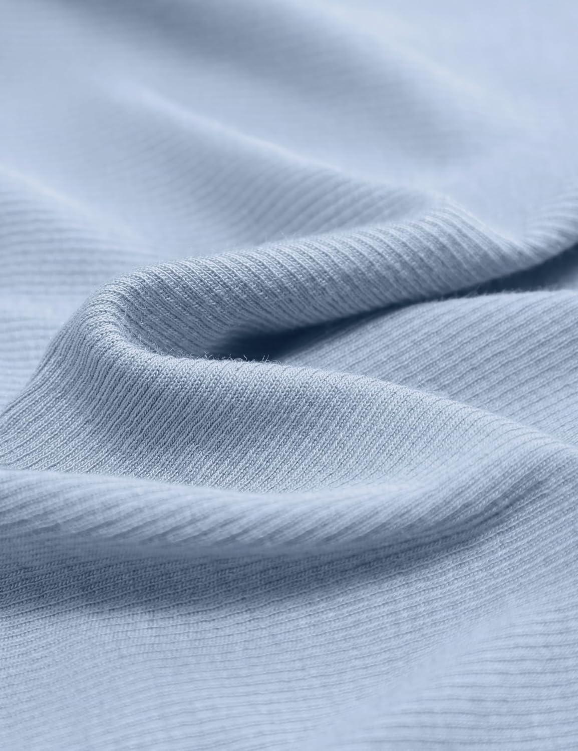 imageCRZ YOGA Womens Ribbed Modal Casual Short Sleeve Crew Neck Basic Shirts Going Out Soft Fitted Stretchy Athletic Workout TopsCambric Blue