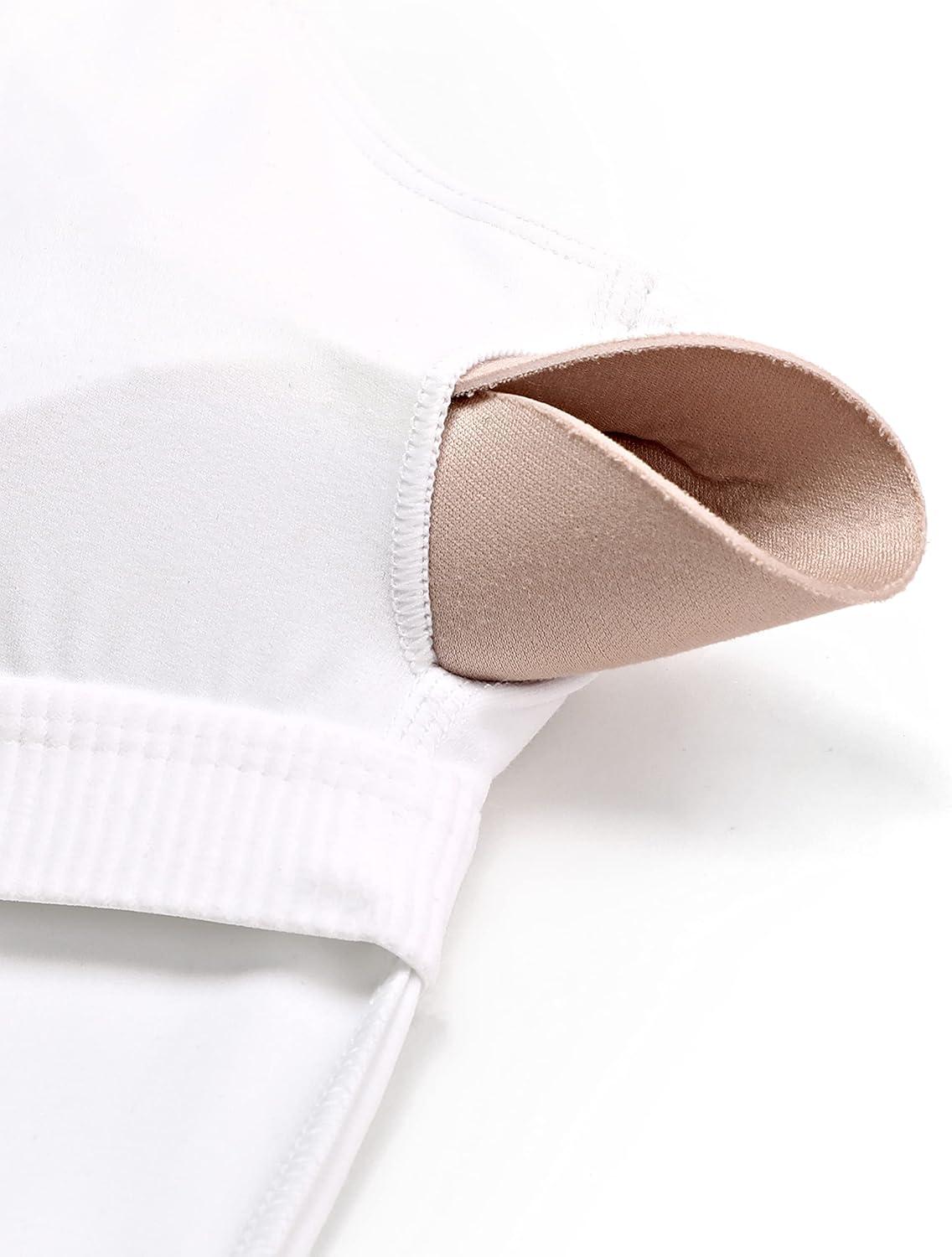 imageCRZ YOGA Womens U Back Sports Bras Padded High Neck Crop Workout Tank TopsWhite