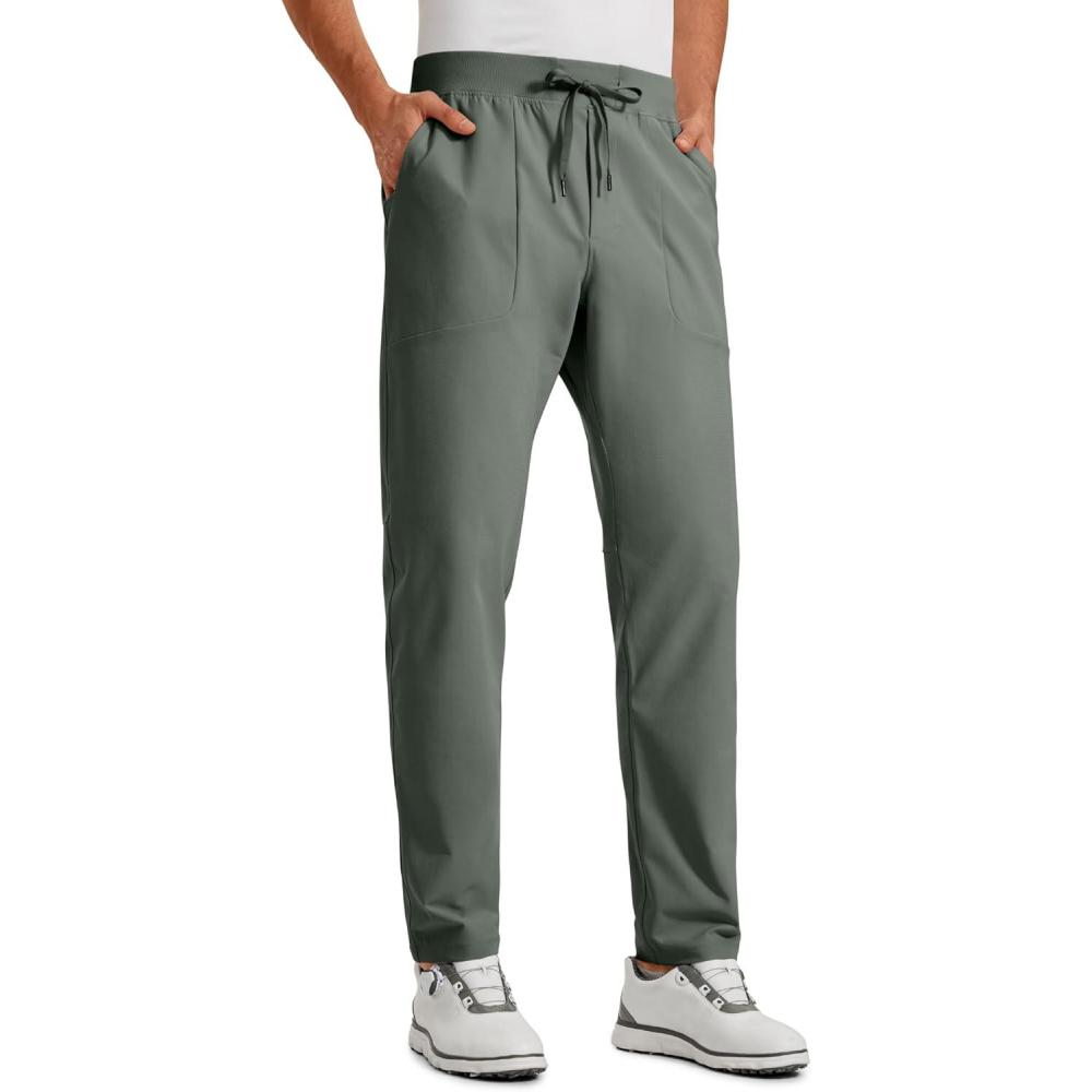 imageCRZ YOGA All Day Comfy PullOn Golf Pants for Men 31quot Quick Dry Lightweight Work Casual Pants with PocketsGrey Sage