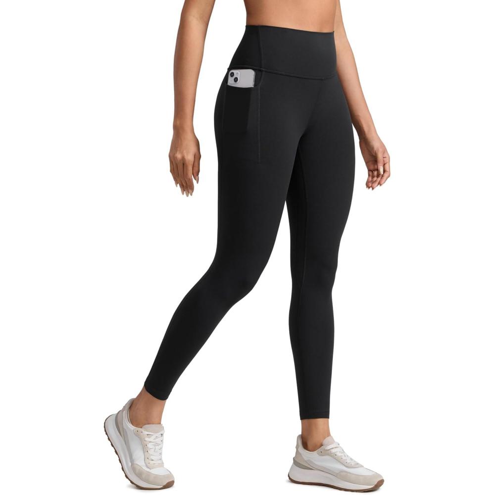 imageCRZ YOGA Butterlift Workout Leggings Pockets 25quot High Waist Pilates Athletic Gym Womens Yoga Pants Buttery SoftBlack
