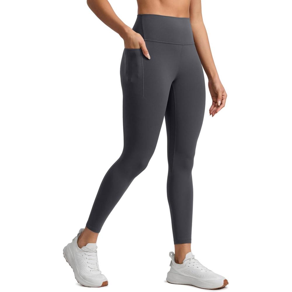 imageCRZ YOGA Butterlift Workout Leggings Pockets 25quot High Waist Pilates Athletic Gym Womens Yoga Pants Buttery SoftMysterious Grey