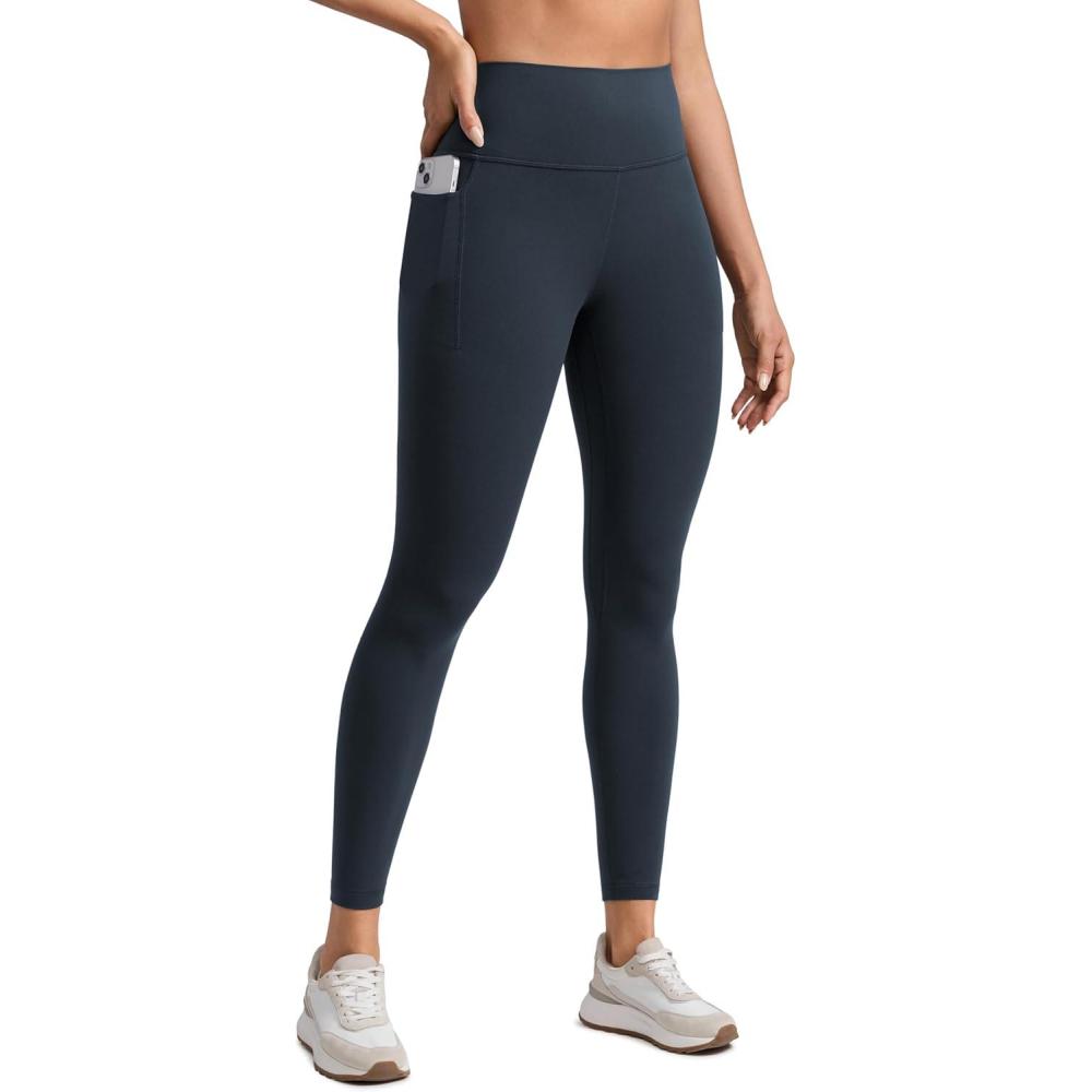 imageCRZ YOGA Butterlift Workout Leggings Pockets 25quot  High Waist Pilates Athletic Gym Womens Yoga Pants Buttery SoftTrue Navy