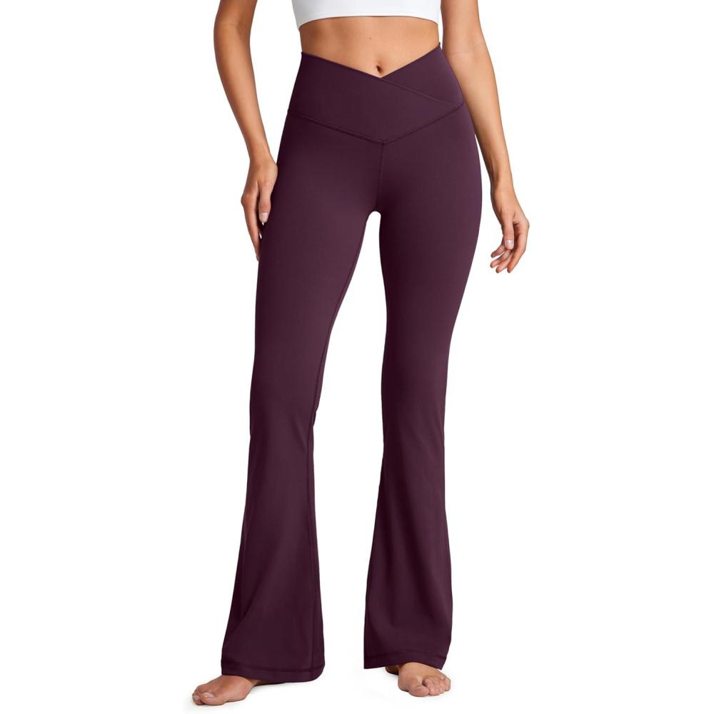 imageCRZ YOGA Butterluxe Crossover Flare Leggings 293133quot High Waist V Cross Bootcut Bell Bottoms Yoga Pants for WomenDeep Purple