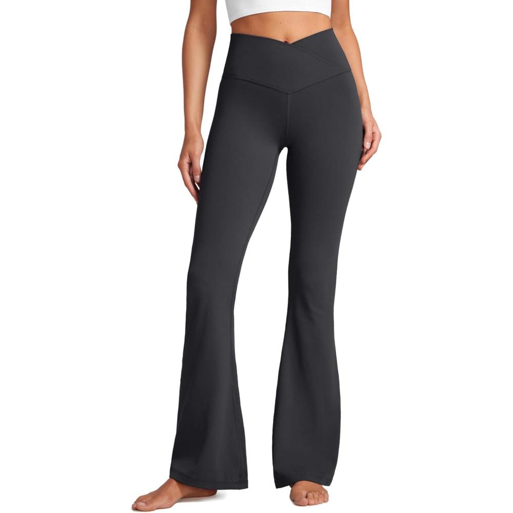 imageCRZ YOGA Butterluxe Crossover Flare Leggings 293133quot High Waist V Cross Bootcut Bell Bottoms Yoga Pants for WomenMysterious Grey