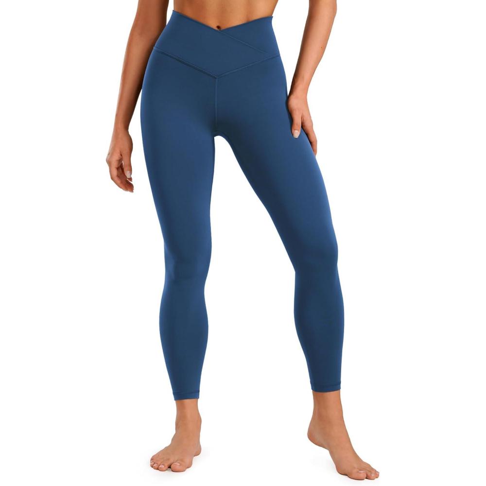 imageCRZ YOGA Butterluxe Crossover Waist Leggings 25quot V Crossover High Waisted Gym Workout Yoga WomensFrench Navy