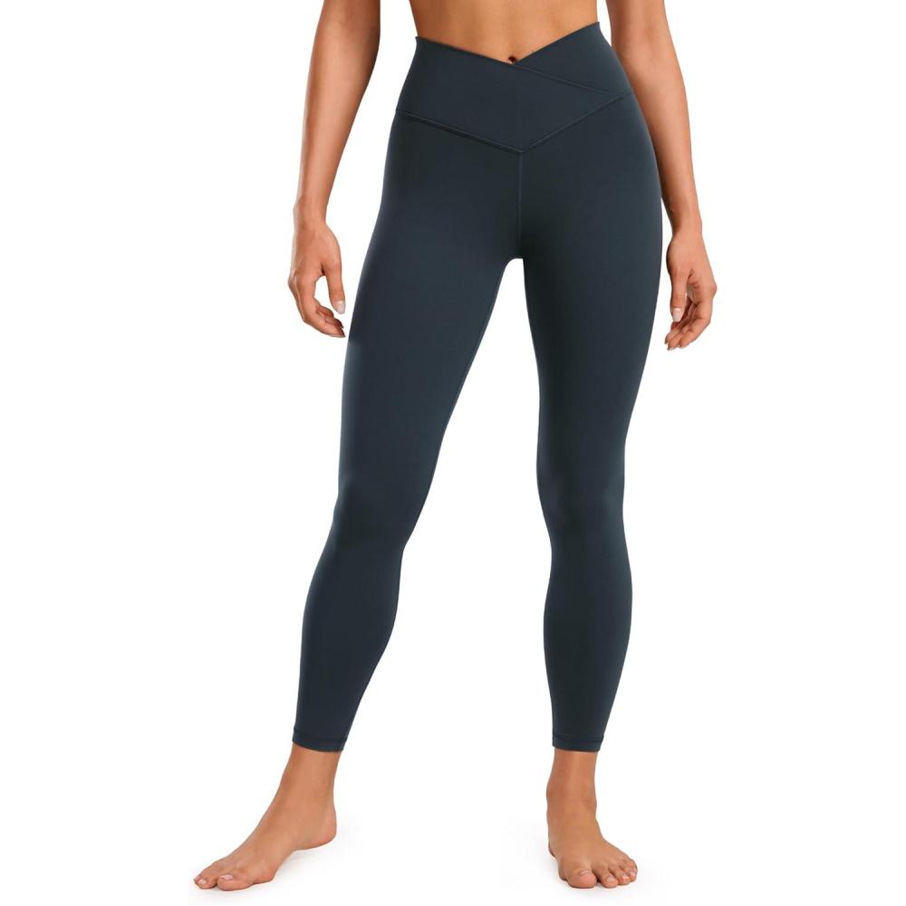 imageCRZ YOGA Butterluxe Crossover Waist Leggings 25quot V Crossover High Waisted Gym Workout Yoga WomensTrue Navy