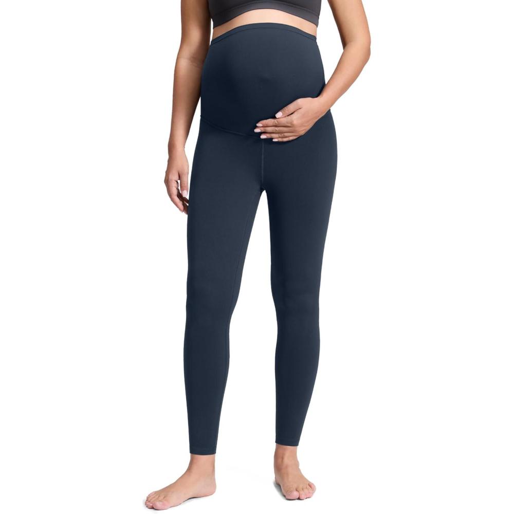 imageCRZ YOGA Butterluxe Maternity Leggings 28quot Over The Belly Workout Activewear Yoga Womens Pregnancy Pants Buttery SoftTrue Navy