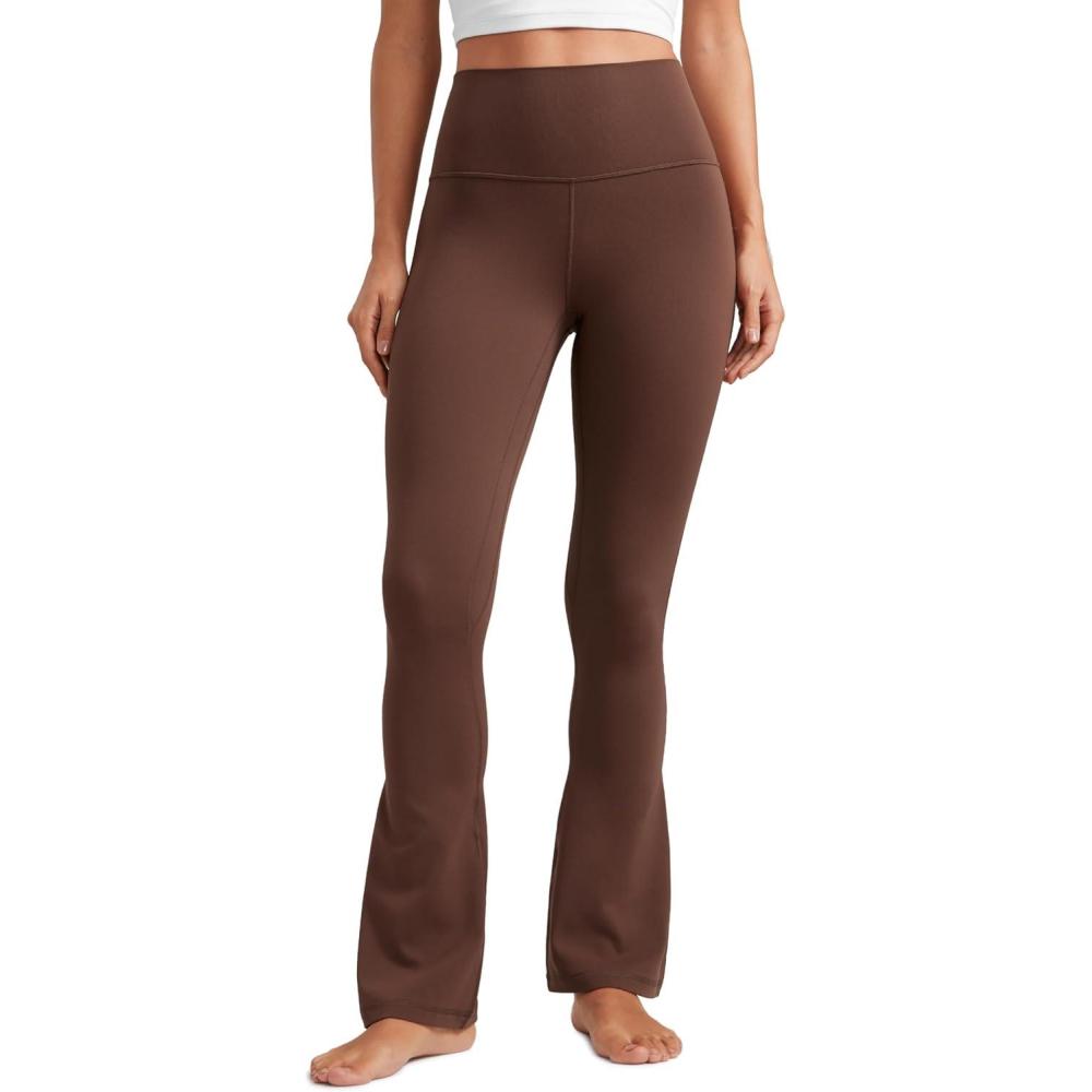 imageCRZ YOGA Butterluxe Mini Flared Leggings 30quot315quot33 High Waist Bootcut Casual Lounge Women Yoga Pants with PocketCoffee Brown