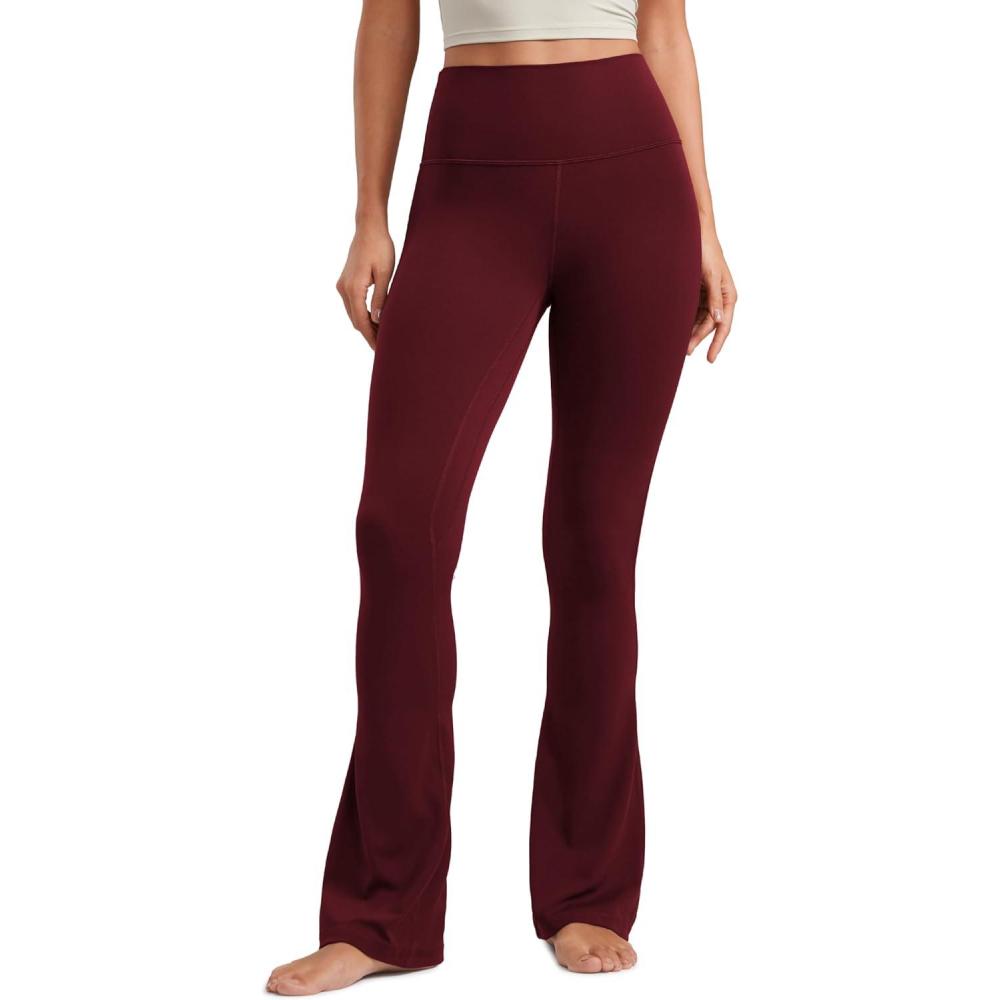 imageCRZ YOGA Butterluxe Mini Flared Leggings 30quot315quot33 High Waist Bootcut Casual Lounge Women Yoga Pants with PocketRed Merlot