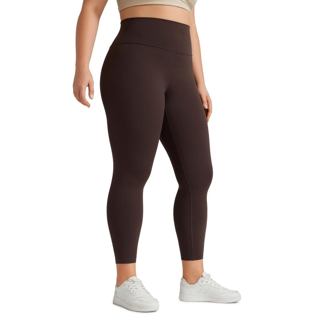 imageCRZ YOGA Butterluxe Plus Size Leggings 25quot High Waisted Buttery Soft Spandex Workout Casual Pants for Women 3X 4XHot Fudge Brown