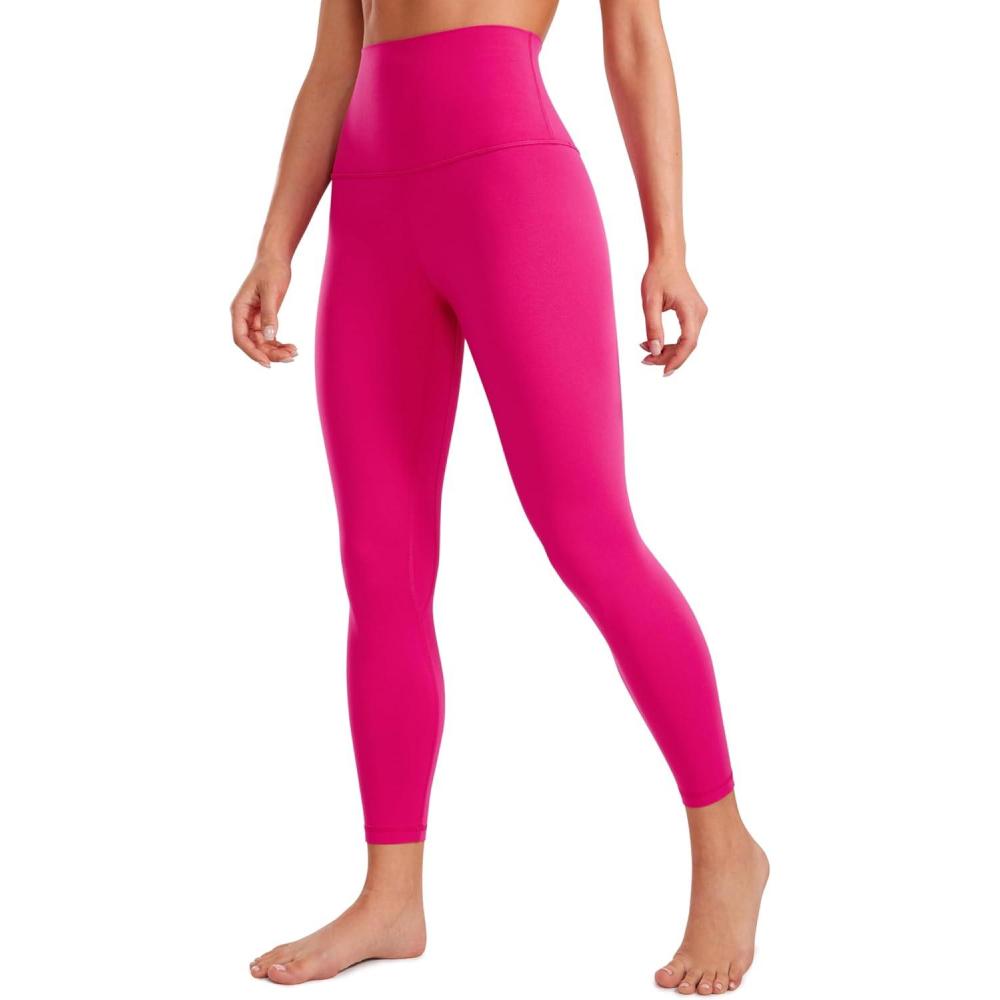 imageCRZ YOGA Butterluxe Super High Waist Leggings 25quot Buttery Soft Womens Yoga Pants Workout Over BellyGranita Pink