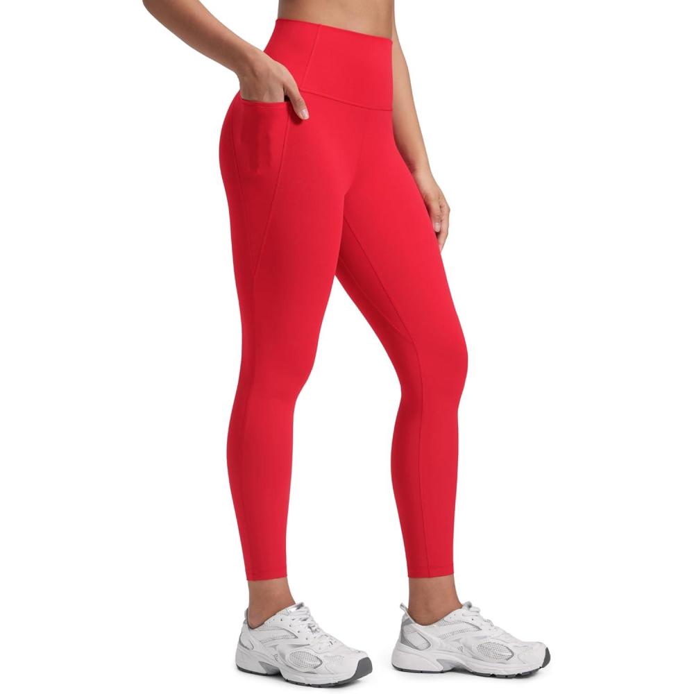 imageCRZ YOGA Butterluxe Workout Leggings Pockets 25 High Waisted Gym Womens Yoga Pants Buttery SoftAurora Red