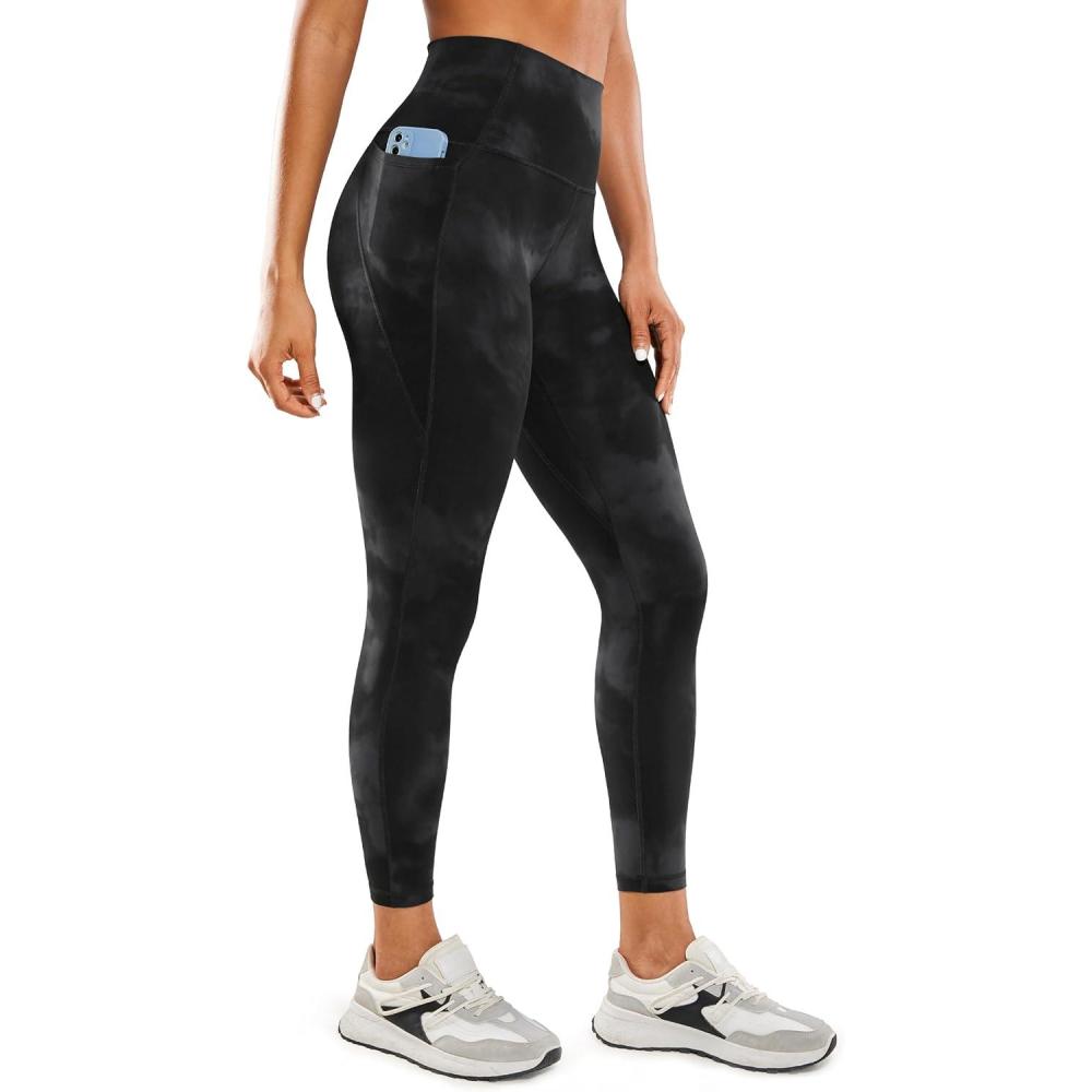 imageCRZ YOGA Butterluxe Workout Leggings Pockets 25 High Waisted Gym Womens Yoga Pants Buttery SoftBlack Tie Dye Flowers