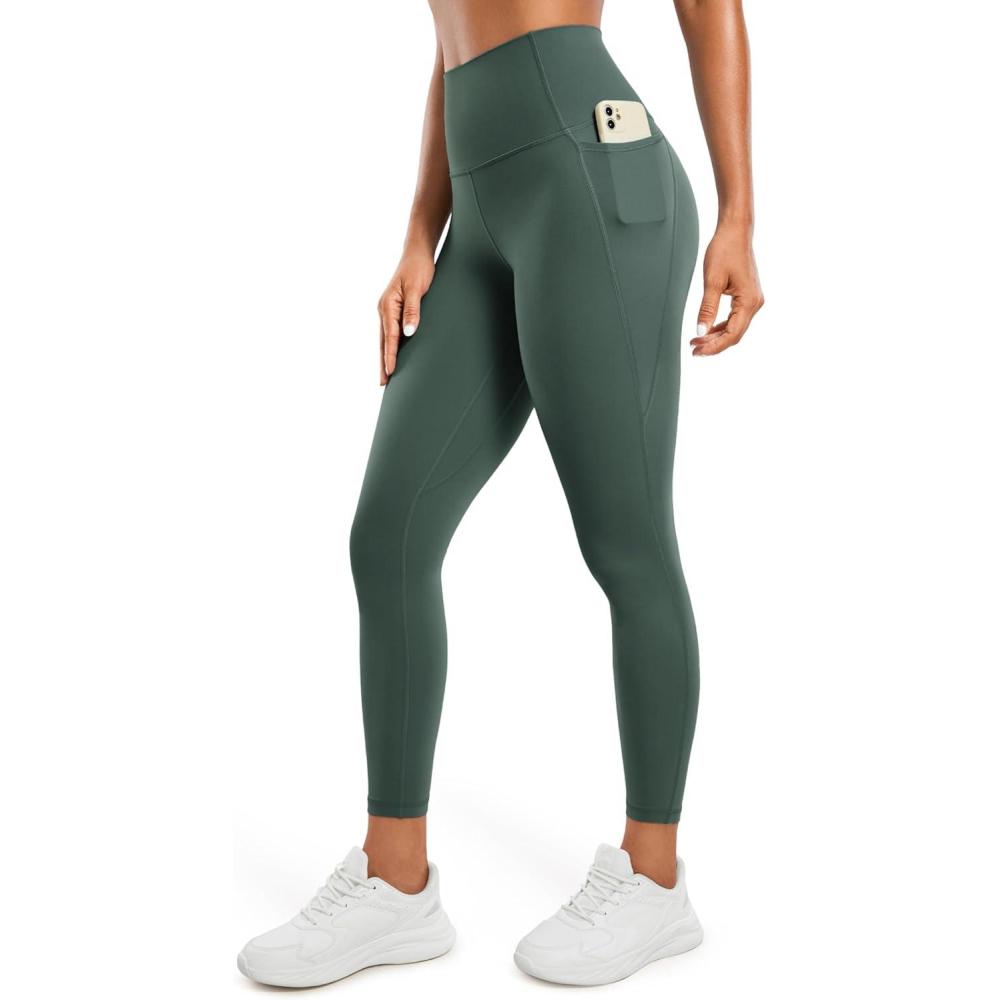imageCRZ YOGA Butterluxe Workout Leggings Pockets 25 High Waisted Gym Womens Yoga Pants Buttery SoftDark Forest Green