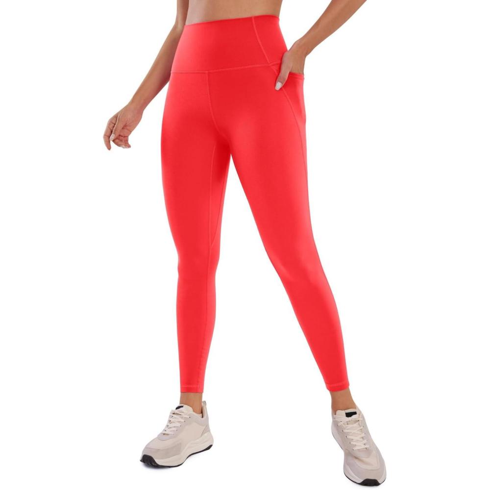 imageCRZ YOGA Butterluxe Workout Leggings Pockets 25 High Waisted Gym Womens Yoga Pants Buttery SoftDeep Red