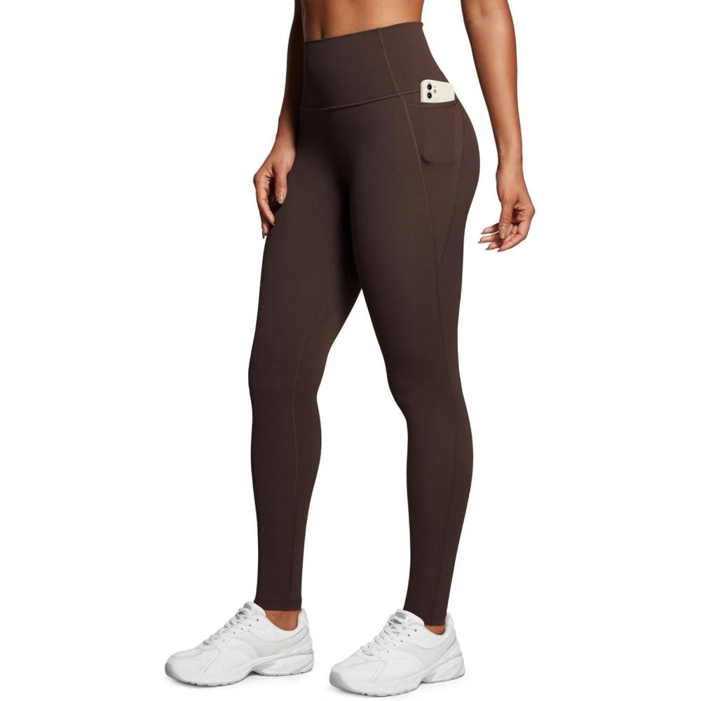 imageCRZ YOGA Butterluxe Workout Leggings Pockets 31quot High Waisted Athletic Gym Womens Yoga Pants for Tall WomenHot Fudge Brown