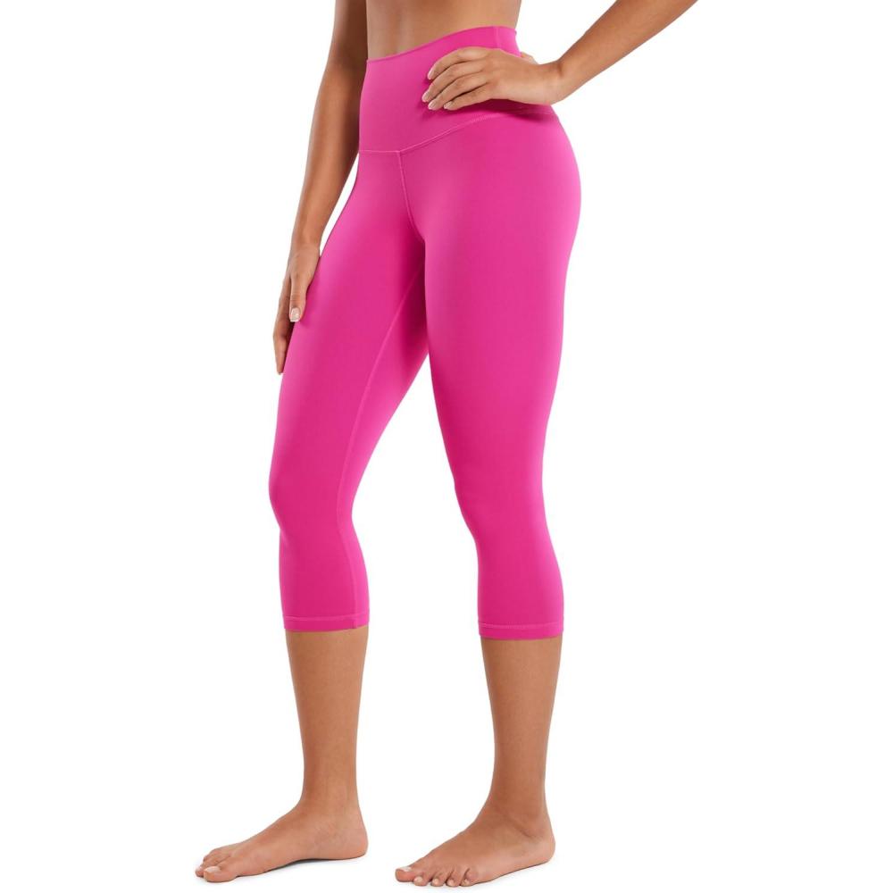imageCRZ YOGA Butterluxe Yoga Capris Leggings 19 High Waisted Workout Buttery Soft Athletic Lounge Womens Crop PantsHibiscus Purple