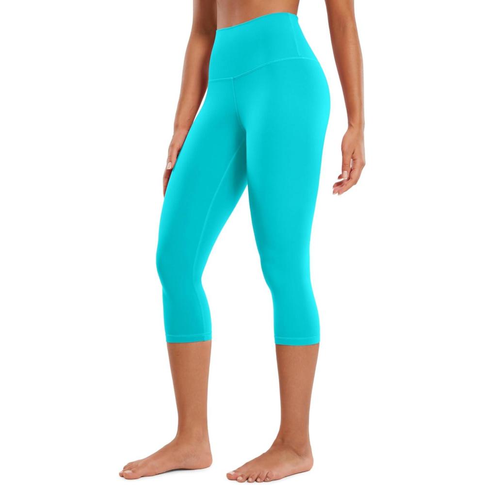 imageCRZ YOGA Butterluxe Yoga Capris Leggings 19 High Waisted Workout Buttery Soft Athletic Lounge Womens Crop PantsNeon Spectral Blue