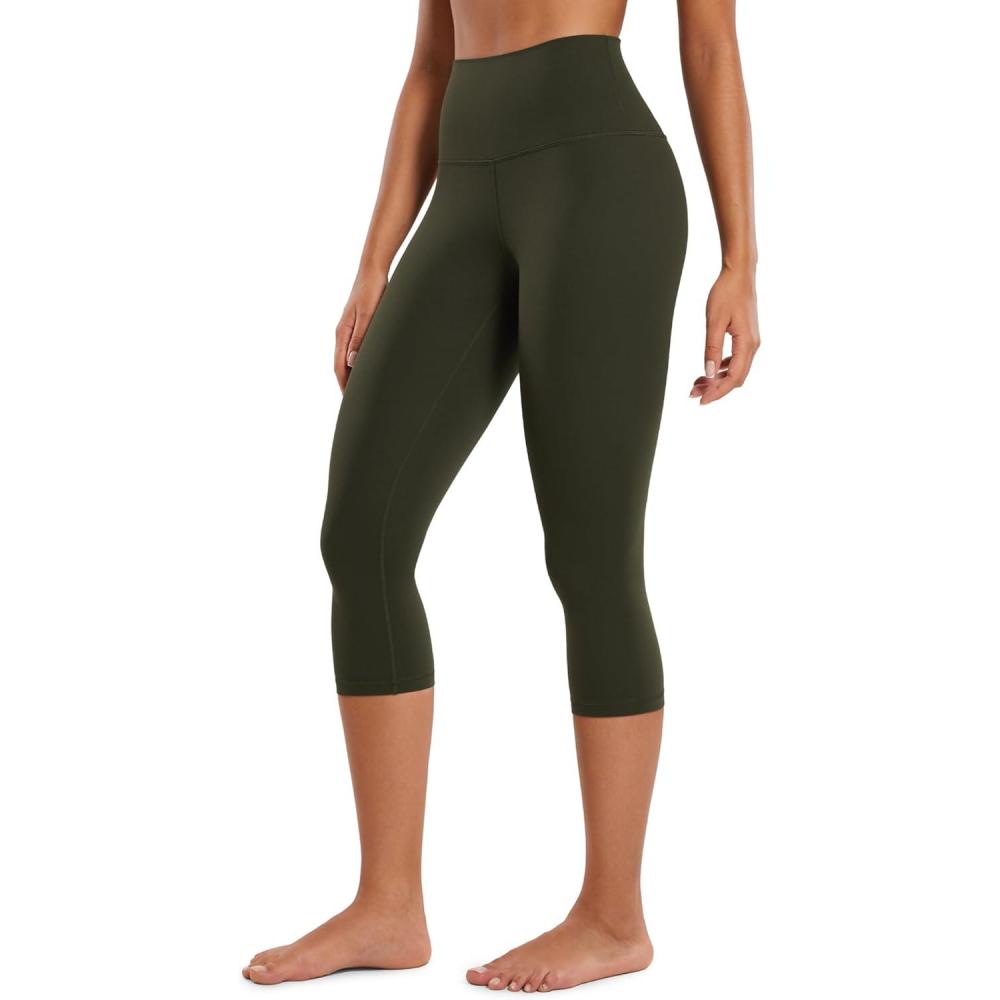 imageCRZ YOGA Butterluxe Yoga Capris Leggings 19 High Waisted Workout Buttery Soft Athletic Lounge Womens Crop PantsOlive Green
