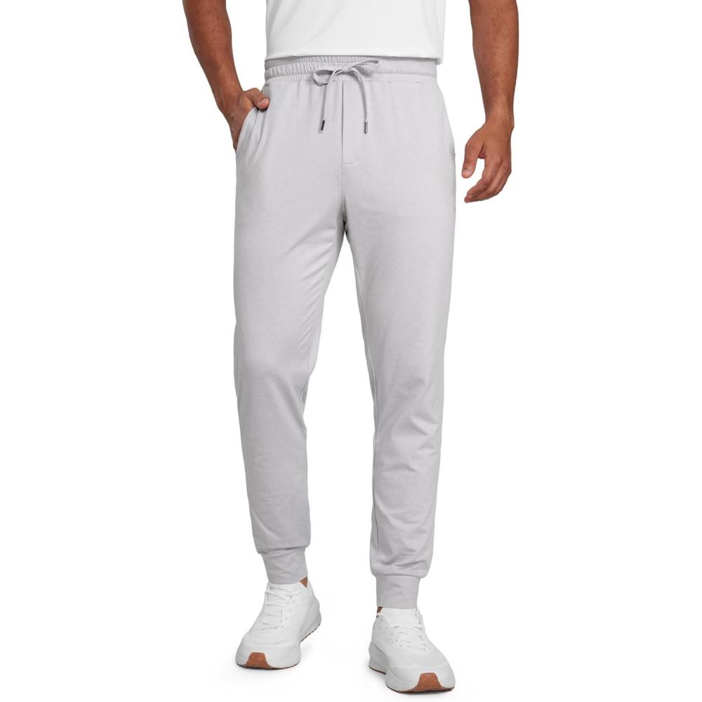 imageCRZ YOGA Cloud Jersey Lightweight Yoga Joggers for Men 29quot Breathable Casual Lounge Workout Soft Sweatpants with PocketsPlatinum Grey