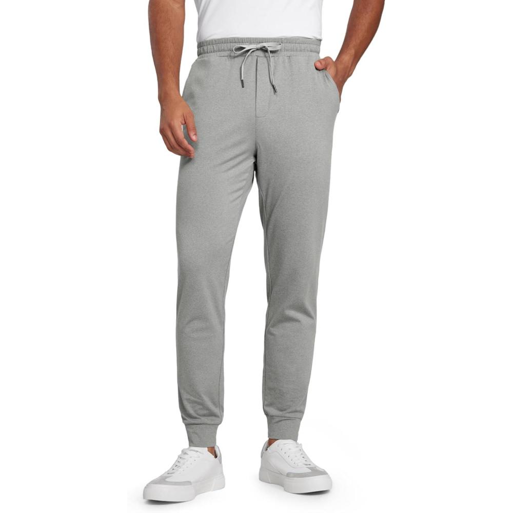 imageCRZ YOGA Cloud Jersey Lightweight Yoga Joggers for Men 29quot  Breathable Casual Lounge Workout Soft Sweatpants with PocketsSterling