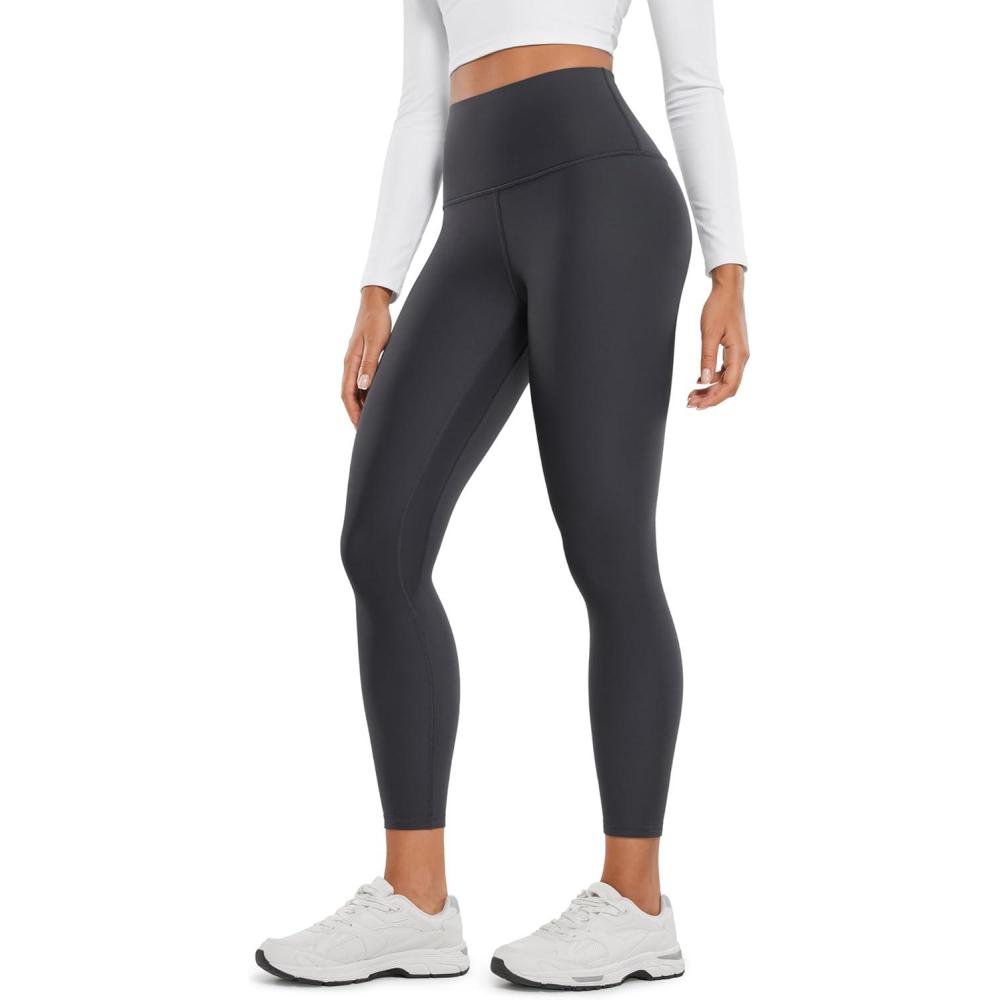 imageCRZ YOGA Fleece Lined Leggings 25 Thermal Casual Lounge Workout Womens Yoga High Waisted Pants Winter WarmMysterious Grey