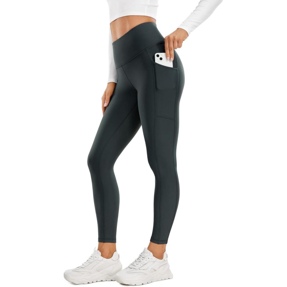 imageCRZ YOGA Fleece Lined Leggings Pockets 25 Thermal High Waisted Casual Lounge Workout Womens Yoga Pants Winter WarmMelanite
