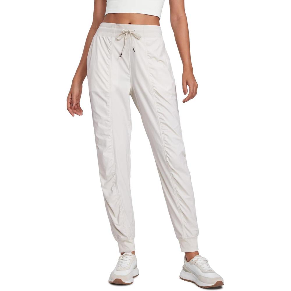 imageCRZ YOGA Lightweight Workout Joggers for Women 26quot285quot305quot Outdoor Running Casual Pants with PocketsMilky White Bone