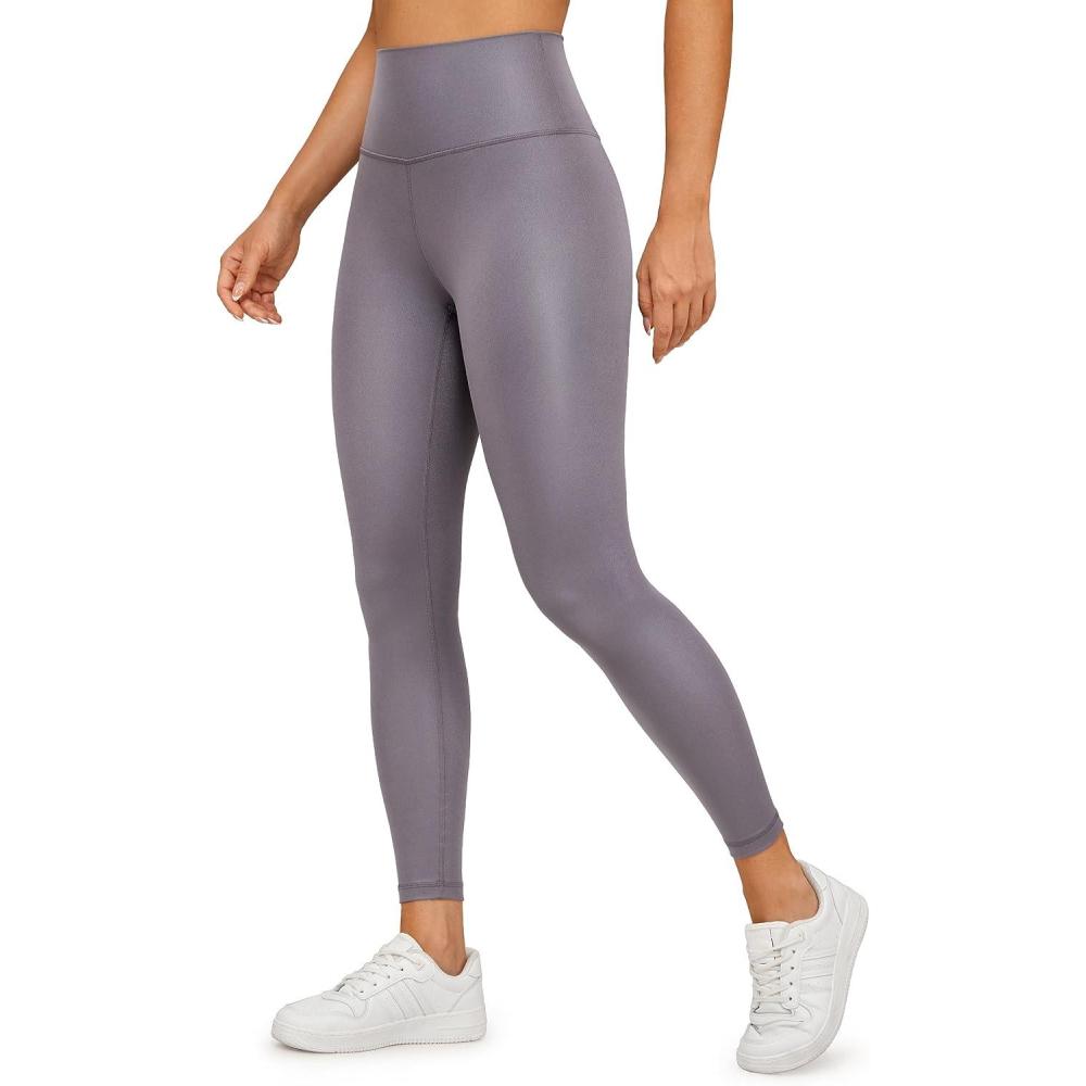 imageCRZ YOGA Matte Faux Leather Leggings 25quot Butterluxe High Waisted Stretch Ankle Leather Pants for Women Pleather TightsTornado Grey Classic Pattern