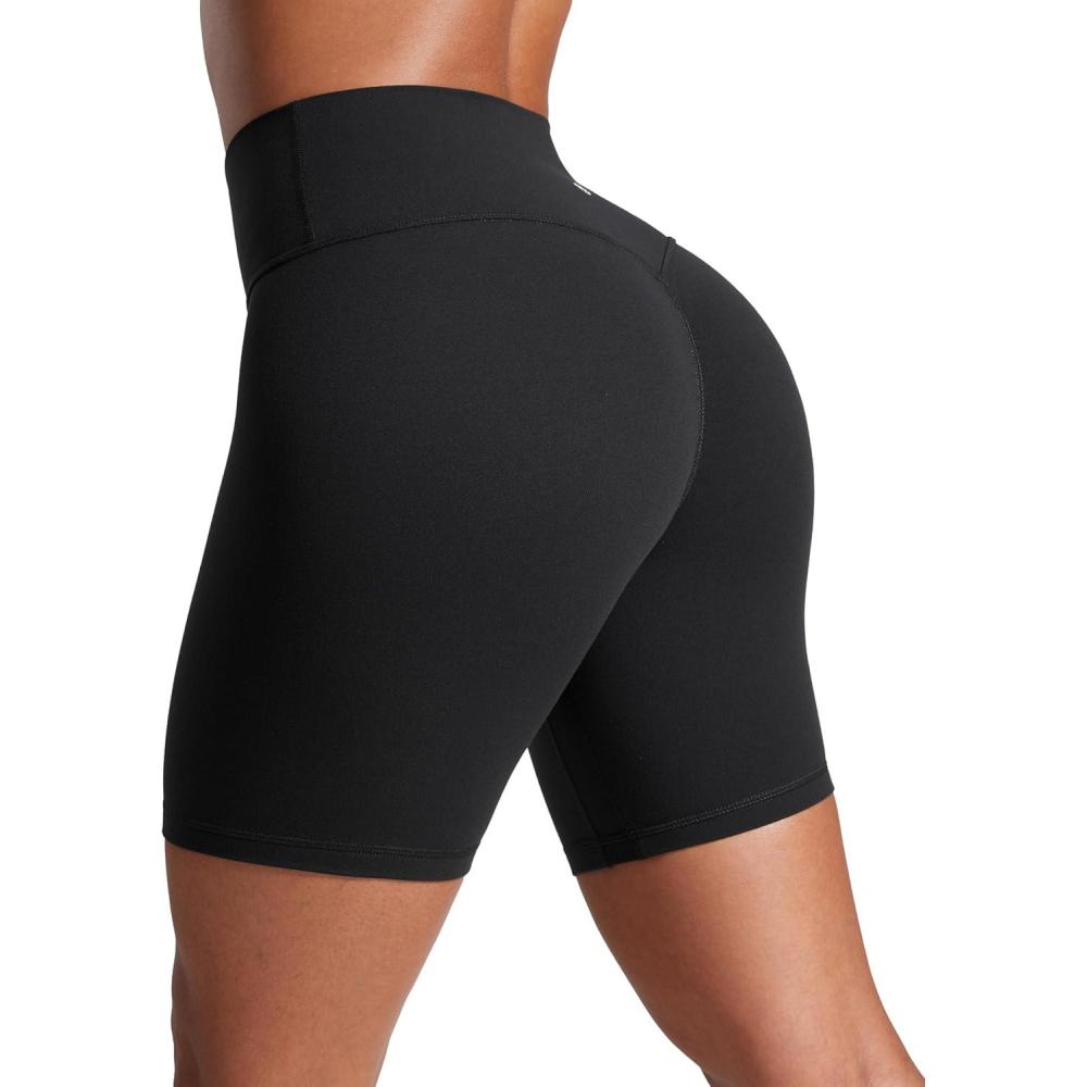 imageCRZ YOGA Secretsculpt Butterlift Biker Shorts 6quot No Front Seam High Waist Womens Workout Gym Booty Scrunch ButtBlack