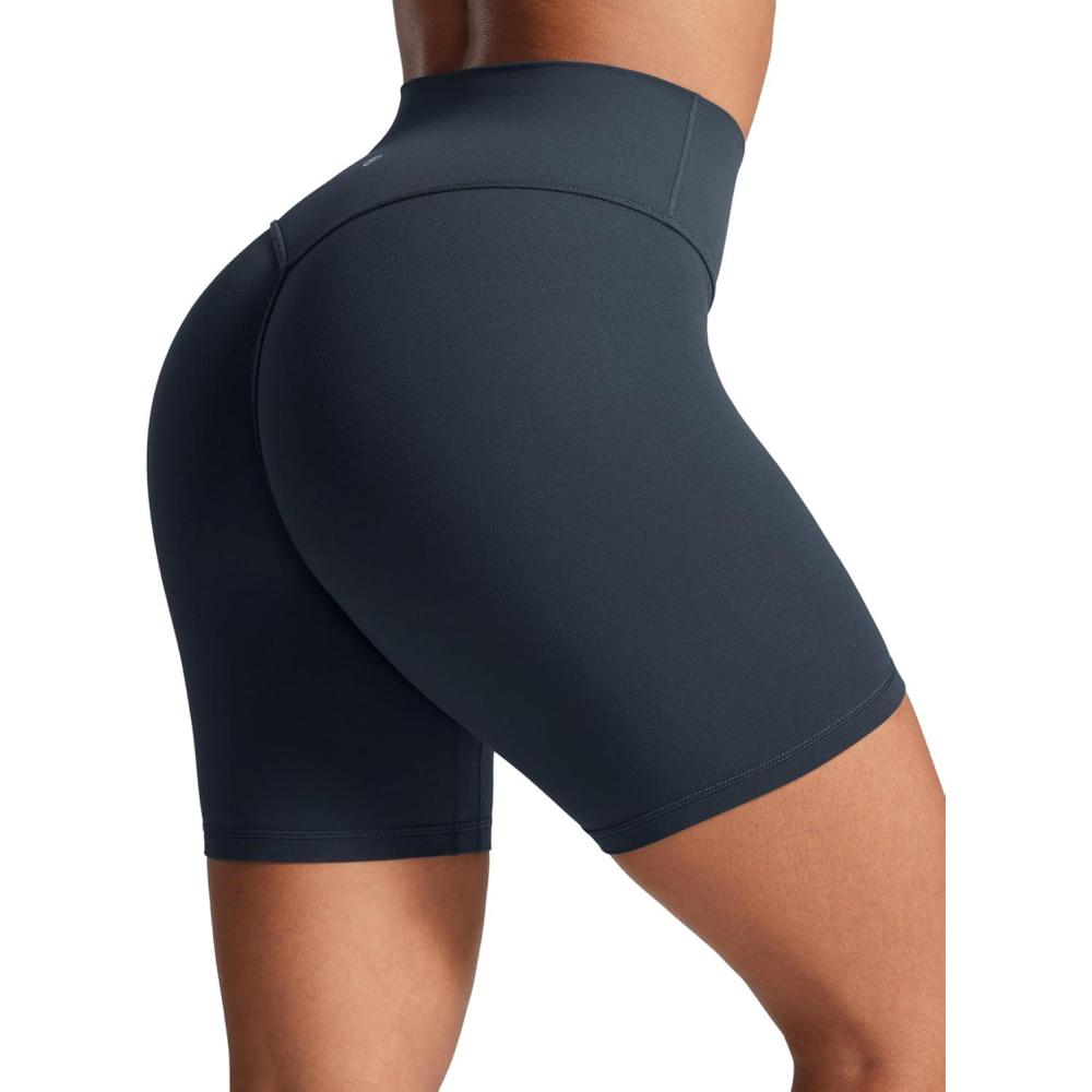 imageCRZ YOGA Secretsculpt Butterlift Biker Shorts 6quot No Front Seam High Waist Womens Workout Gym Booty Scrunch ButtTrue Navy