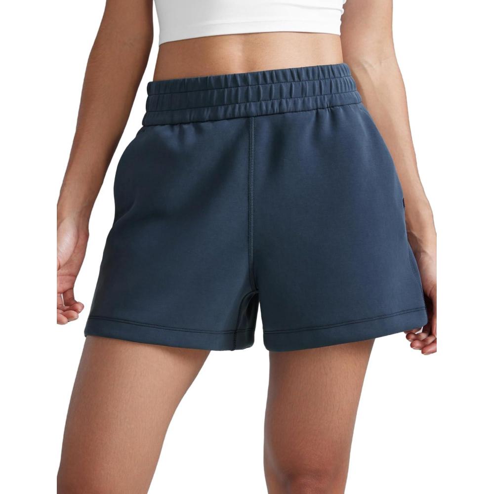 imageCRZ YOGA SoftAura Sweat Shorts for Women 4quot High Waisted Modal for Casual Lounge Athletic with Pockets DrawstringInk Blue