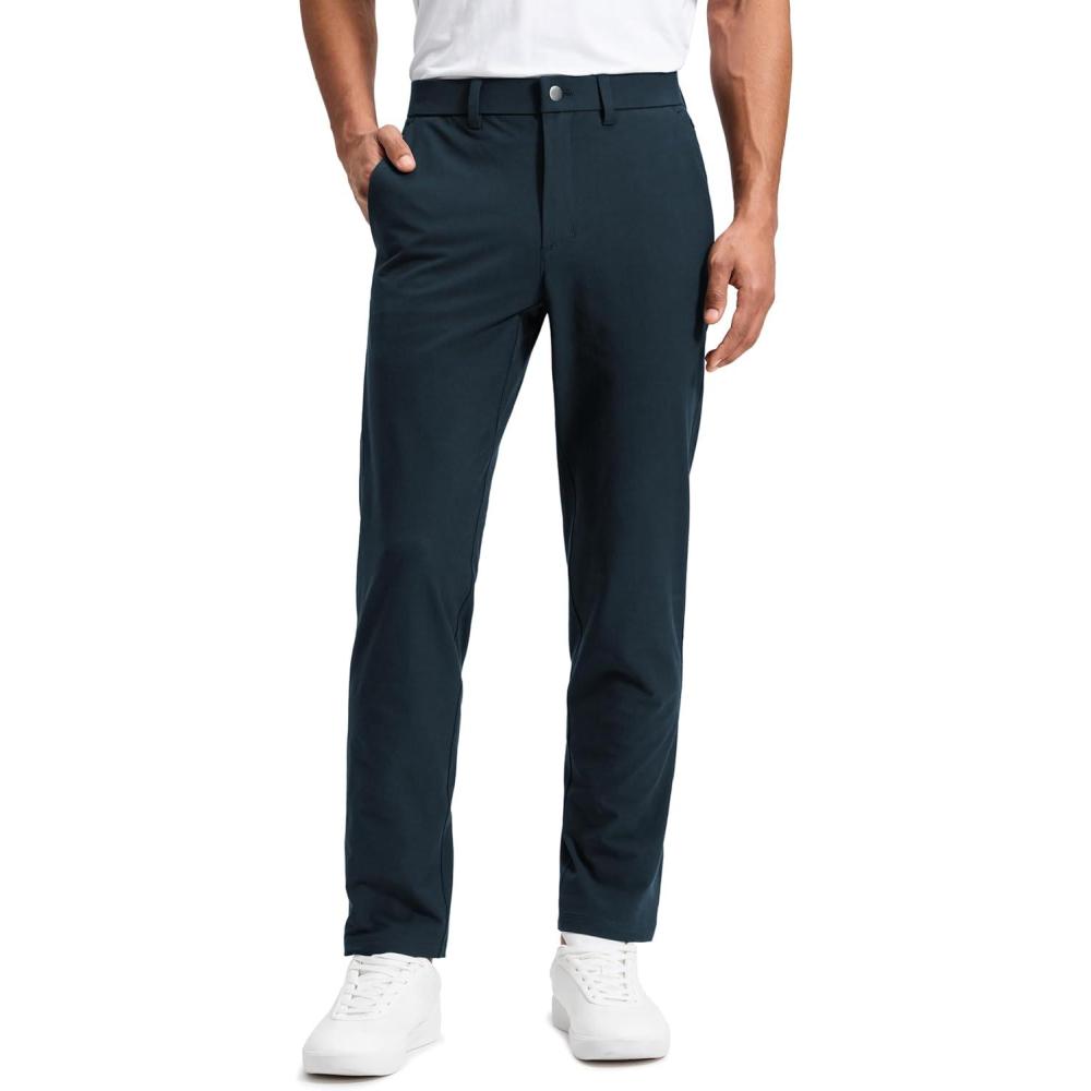 imageCRZ YOGA Stretch Cotton Chino Pants for Men 32quot Breathable Work Casual Athletic Fit Twill Trousers with PocketsTrue Navy